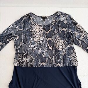 Women's Blue Snake Print Top